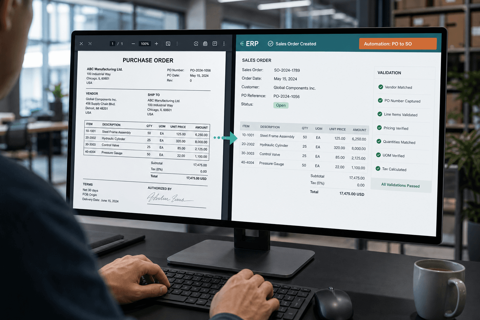PO-to-ERP automation at scale